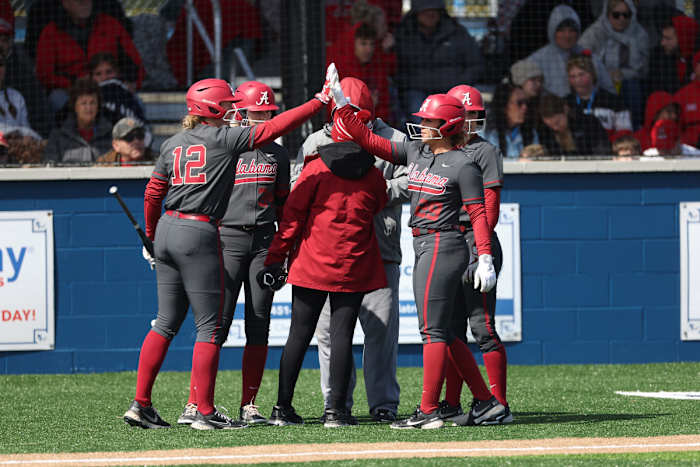 Alabama softball team at Mardi Gras Mambo